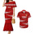 Tonga Rugby Couples Matching Mermaid Dress and Hawaiian Shirt 2023 Ikale Tahi Tongan Ngatu Pattern LT14 Red - Polynesian Pride