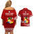 Tonga Rugby Couples Matching Off Shoulder Short Dress and Hawaiian Shirt 2023 Ikale Tahi Tongan Ngatu Pattern LT14 - Polynesian Pride