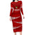 Tonga Rugby Long Sleeve Bodycon Dress 2023 Ikale Tahi Tongan Ngatu Pattern LT14 Long Dress Red - Polynesian Pride