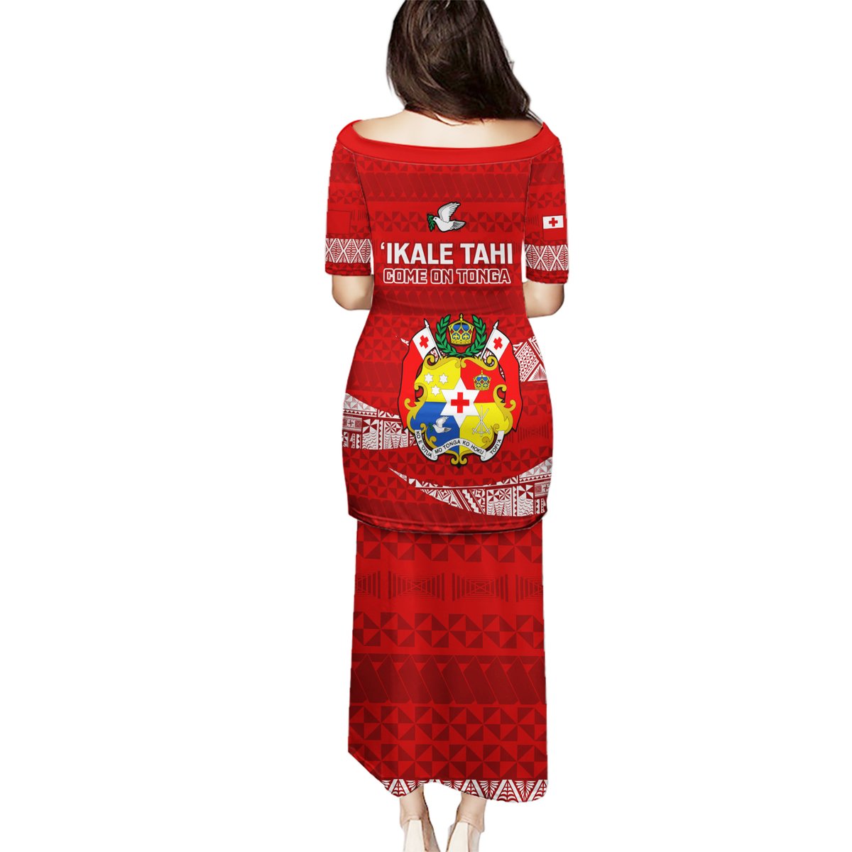 Tonga Rugby Puletasi 2023 Ikale Tahi Tongan Ngatu Pattern LT14 - Polynesian Pride