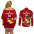 Custom Tonga Rugby Couples Matching Off Shoulder Short Dress and Long Sleeve Button Shirts 2023 Ikale Tahi Tongan Ngatu Pattern LT14 - Polynesian Pride