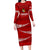 Custom Tonga Rugby Family Matching Long Sleeve Bodycon Dress and Hawaiian Shirt 2023 Ikale Tahi Tongan Ngatu Pattern LT14 Mom's Dress Red - Polynesian Pride