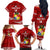 Custom Tonga Rugby Family Matching Off Shoulder Long Sleeve Dress and Hawaiian Shirt 2023 Ikale Tahi Tongan Ngatu Pattern LT14 - Polynesian Pride