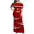 Custom Tonga Rugby Family Matching Off Shoulder Maxi Dress and Hawaiian Shirt 2023 Ikale Tahi Tongan Ngatu Pattern LT14 Mom's Dress Red - Polynesian Pride