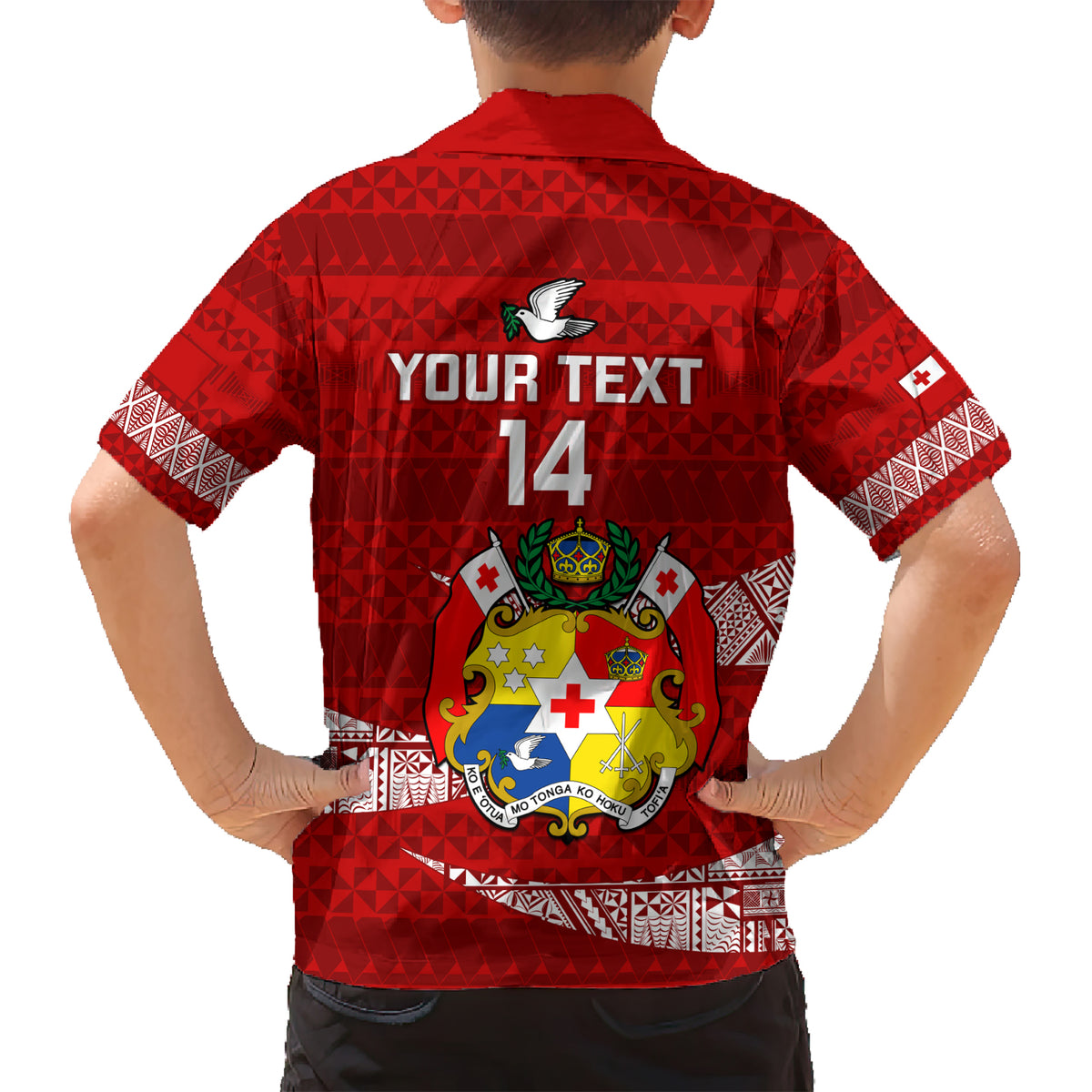 Custom Tonga Rugby Kid Hawaiian Shirt 2023 Ikale Tahi Tongan Ngatu Pattern LT14 - Polynesian Pride