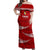 Custom Tonga Rugby Off Shoulder Maxi Dress 2023 Ikale Tahi Tongan Ngatu Pattern LT14 Women Red - Polynesian Pride