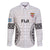 Fiji Rugby Family Matching Off Shoulder Short Dress and Hawaiian Shirt 2023 Go Champions World Cup Fijian Tapa Pattern LT14 Dad's Shirt - Long Sleeve White - Polynesian Pride