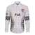 Fiji Rugby Family Matching Puletasi Dress and Hawaiian Shirt 2023 Go Champions World Cup Fijian Tapa Pattern LT14 Dad's Shirt - Long Sleeve White - Polynesian Pride