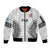 Fiji Rugby Sleeve Zip Bomber Jacket 2023 Go Champions World Cup Fijian Tapa Pattern LT14 Unisex White - Polynesian Pride