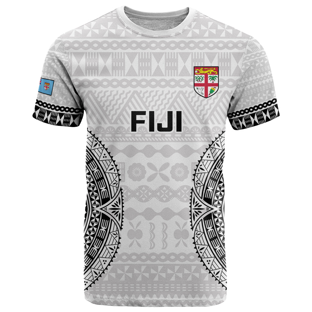 Fiji Rugby T Shirt Go Fijian Tapa Pattern World Cup LT14 White - Polynesian Pride