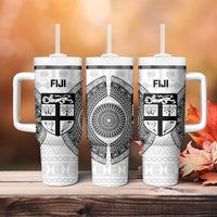 Fiji Rugby Tumbler With Handle Go Champions World Cup Fijian Tapa Pattern LT14 - Polynesian Pride