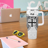 Fiji Rugby Tumbler With Handle Go Champions World Cup Fijian Tapa Pattern LT14 - Polynesian Pride