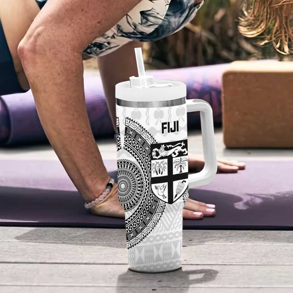 Fiji Rugby Tumbler With Handle Go Champions World Cup Fijian Tapa Pattern LT14 - Polynesian Pride