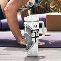 Fiji Rugby Tumbler With Handle Go Champions World Cup Fijian Tapa Pattern LT14 - Polynesian Pride