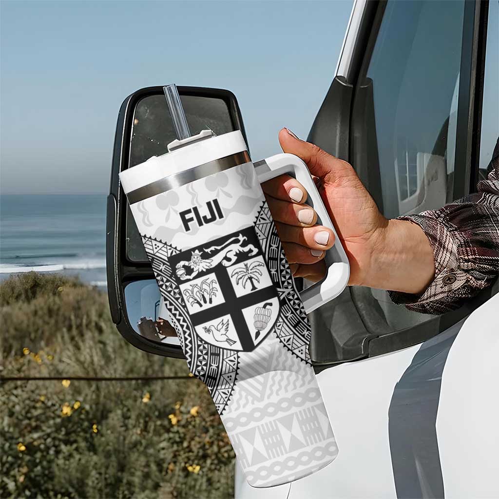 Fiji Rugby Tumbler With Handle Go Champions World Cup Fijian Tapa Pattern LT14 - Polynesian Pride