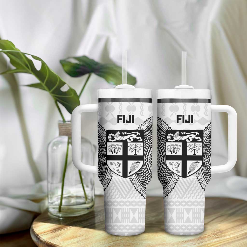 Fiji Rugby Tumbler With Handle Go Champions World Cup Fijian Tapa Pattern LT14 - Polynesian Pride