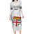 Custom Fiji Rugby Family Matching Long Sleeve Bodycon Dress and Hawaiian Shirt 2023 Go Champions World Cup Fijian Tapa Pattern LT14 Mom's Dress White - Polynesian Pride