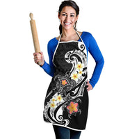 Bula Fiji Tapa Turtle Apron Plumeria Fijian Masi Vonu Black LT14 - Polynesian Pride