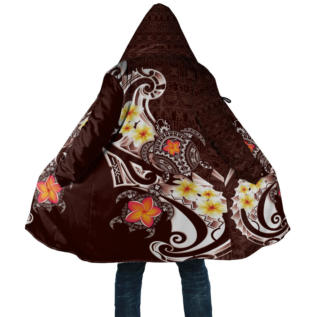 Bula Fiji Tapa Turtle Cloak Plumeria Fijian Masi Vonu Brown LT14 Unisex Brown - Polynesian Pride
