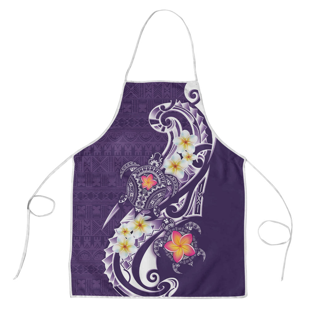 Bula Fiji Tapa Turtle Apron Plumeria Fijian Masi Vonu Purple LT14 Purple - Polynesian Pride