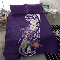 Bula Fiji Tapa Turtle Bedding Set Plumeria Fijian Masi Vonu Purple LT14 - Polynesian Pride