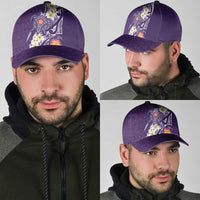 Bula Fiji Tapa Turtle Classic Cap Plumeria Fijian Masi Vonu Purple LT14 - Polynesian Pride
