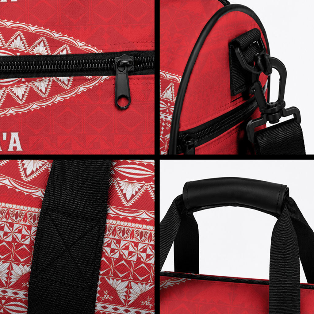 Mate Ma'a Tonga 2026 Rugby Duffle Bag Go Champions Tongan Ngatu Pattern LT14 - Polynesian Pride