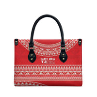 Mate Ma'a Tonga 2026 Rugby Leather Bag Go Champions Tongan Ngatu Pattern LT14 - Polynesian Pride