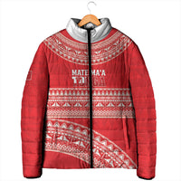 Mate Ma'a Tonga 2026 Rugby Custom Padded Jacket Go Champions Tongan Ngatu Pattern LT14 - Polynesian Pride