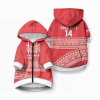 Mate Ma'a Tonga 2026 Rugby Custom Pet Hoodie Go Champions Tongan Ngatu Pattern LT14 Zip-up Red - Polynesian Pride