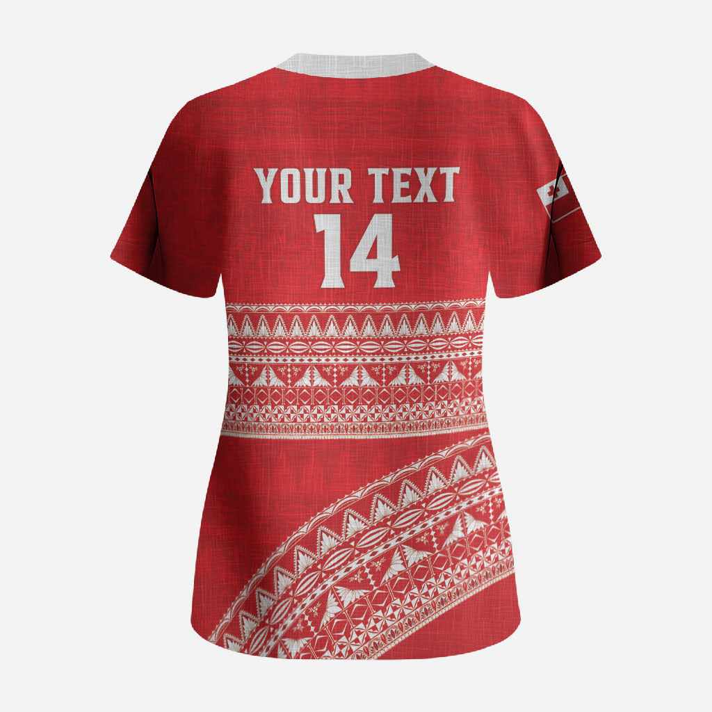 Mate Ma'a Tonga 2026 Rugby Custom Scrub Top Go Champions Tongan Ngatu Pattern LT14 - Polynesian Pride