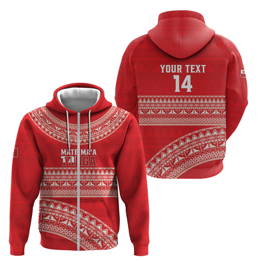 Mate Ma'a Tonga 2026 Rugby Custom Zip Hoodie Go Champions Tongan Ngatu Pattern LT14 - Polynesian Pride