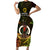 Personalised Vanuatu Family Day Family Matching Short Sleeve Bodycon Dress and Hawaiian Shirt Happy 26 December Vanuatuan Pig Tusk LT14 Mom's Dress Black - Polynesian Pride