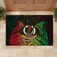 Personalised Vanuatu Family Day Rubber Doormat Happy 26 December Vanuatuan Pig Tusk LT14 - Polynesian Pride