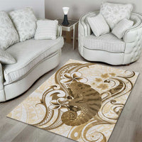 Brown And White Hawaii Chameleon Area Rug Plumeria Polynesian Tribal Art LT14 - Polynesian Pride