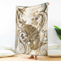 Brown And White Hawaii Chameleon Blanket Plumeria Polynesian Tribal Art LT14 - Polynesian Pride