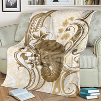 Brown And White Hawaii Chameleon Blanket Plumeria Polynesian Tribal Art LT14 - Polynesian Pride