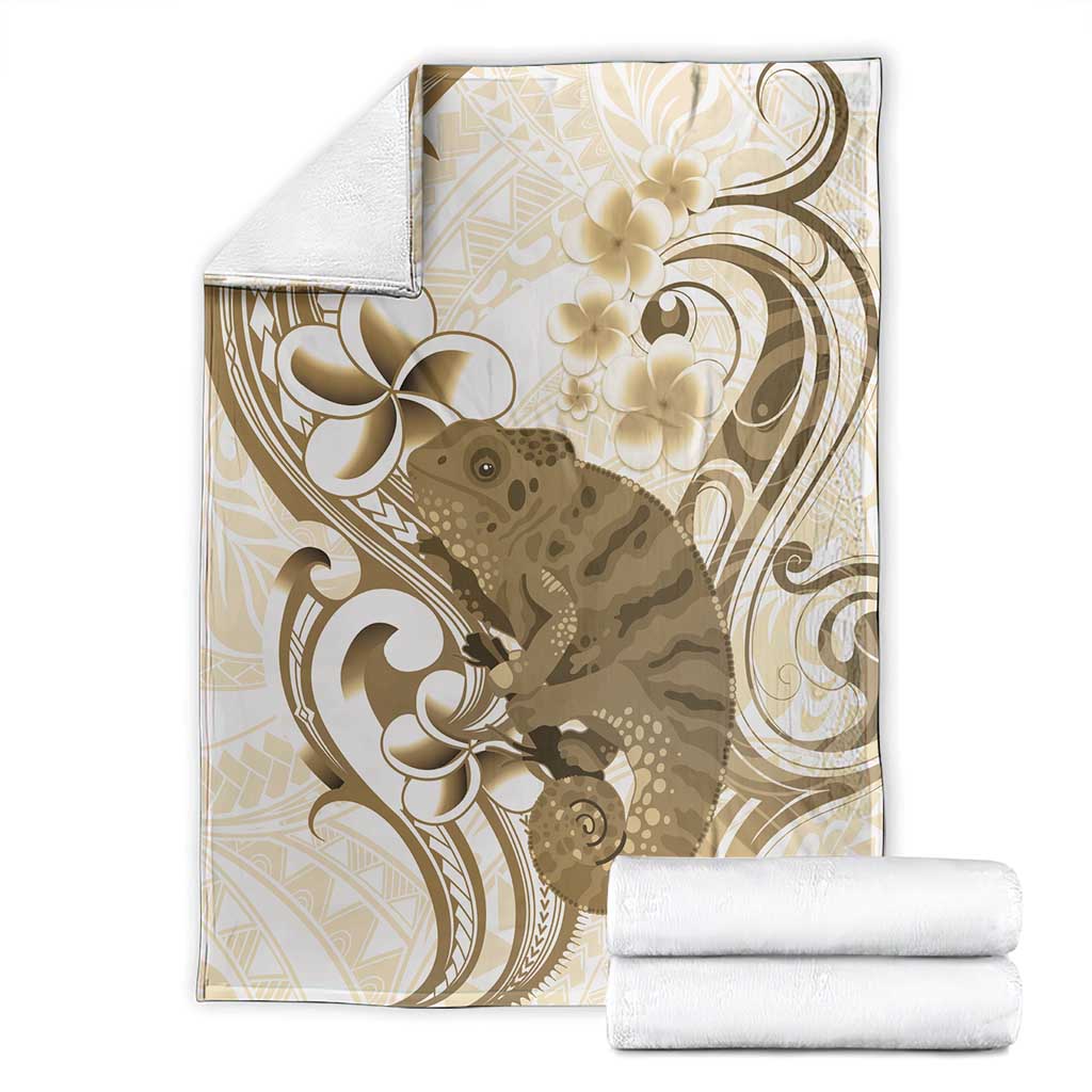 Brown And White Hawaii Chameleon Blanket Plumeria Polynesian Tribal Art LT14 - Polynesian Pride