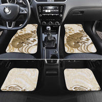 Brown And White Hawaii Chameleon Car Mats Plumeria Polynesian Tribal Art LT14 Set 4pcs Brown - Polynesian Pride