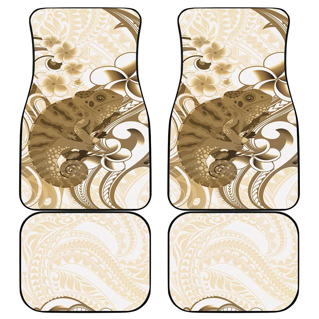 Brown And White Hawaii Chameleon Car Mats Plumeria Polynesian Tribal Art LT14 - Polynesian Pride