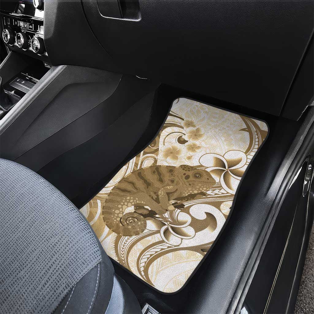 Brown And White Hawaii Chameleon Car Mats Plumeria Polynesian Tribal Art LT14 - Polynesian Pride