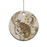 Brown And White Hawaii Chameleon Ceramic Ornament Plumeria Polynesian Tribal Art LT14 - Polynesian Pride