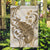 Brown And White Hawaii Chameleon Garden Flag Plumeria Polynesian Tribal Art