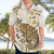 Brown And White Hawaii Chameleon Hawaiian Shirt Plumeria Polynesian Tribal Art