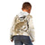 Brown And White Hawaii Chameleon Kid Hoodie Plumeria Polynesian Tribal Art