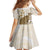 Brown And White Hawaii Chameleon Kid Short Sleeve Dress Plumeria Polynesian Tribal Art