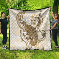 Brown And White Hawaii Chameleon Quilt Plumeria Polynesian Tribal Art LT14 - Polynesian Pride