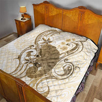 Brown And White Hawaii Chameleon Quilt Plumeria Polynesian Tribal Art LT14 - Polynesian Pride