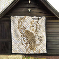 Brown And White Hawaii Chameleon Quilt Plumeria Polynesian Tribal Art LT14 - Polynesian Pride