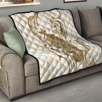 Brown And White Hawaii Chameleon Quilt Plumeria Polynesian Tribal Art LT14 - Polynesian Pride